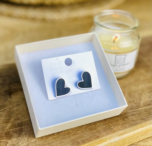 Heart - Boucles d'oreilles en acier inoxydable